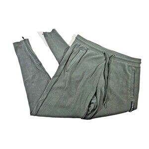 CCN Men's Large YoungLA Green Skinny Leg Ankle Zip Sweatpants Lounge Sweat Pants